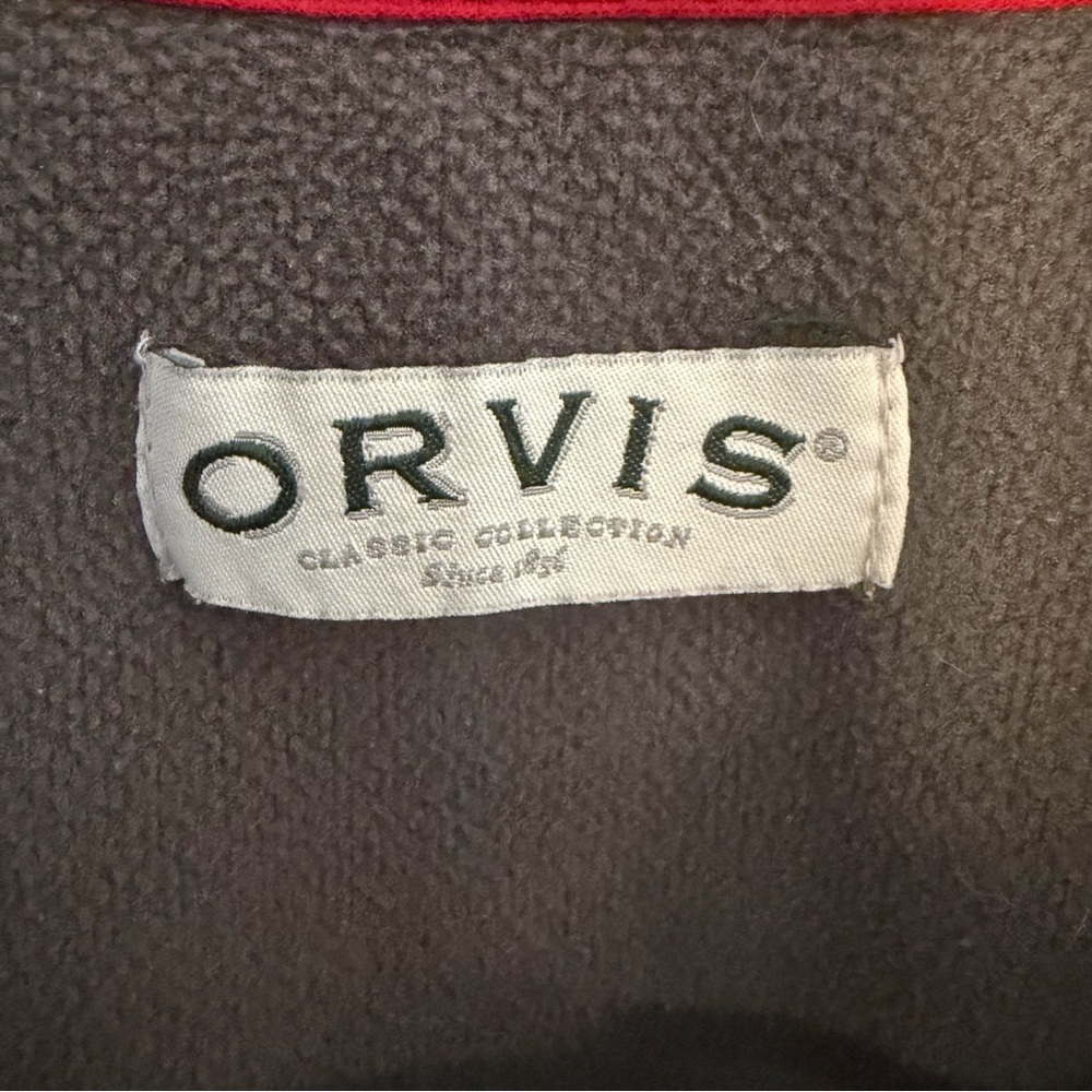 Orvis Men’s Medium Full Zip Fleece Jacket Gray Black Outdoor - Picture 6 of 9